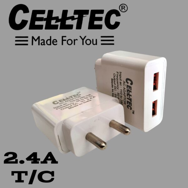 CELLTEC GOLD SERIES 2-PORT USB CHARGER (2.4A OUTPUT)
