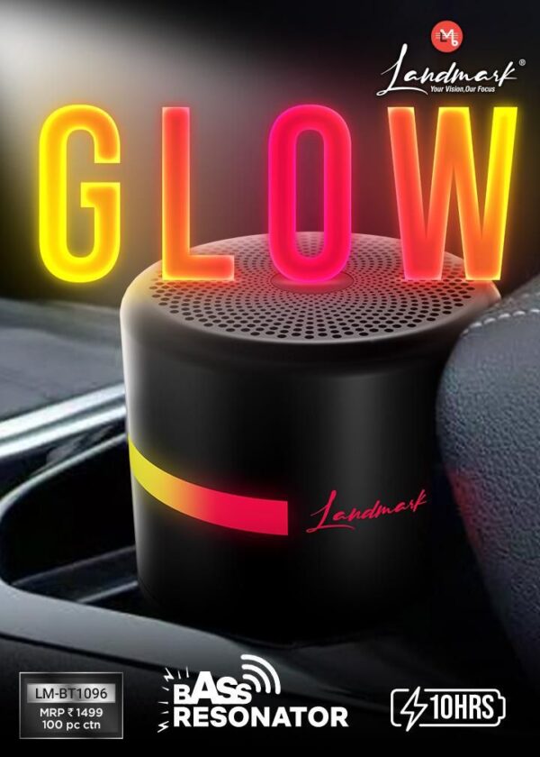 LM-1096 GLOW Bluetooth Speaker | 5W Bass, RGB Lights, 10hr Playtime