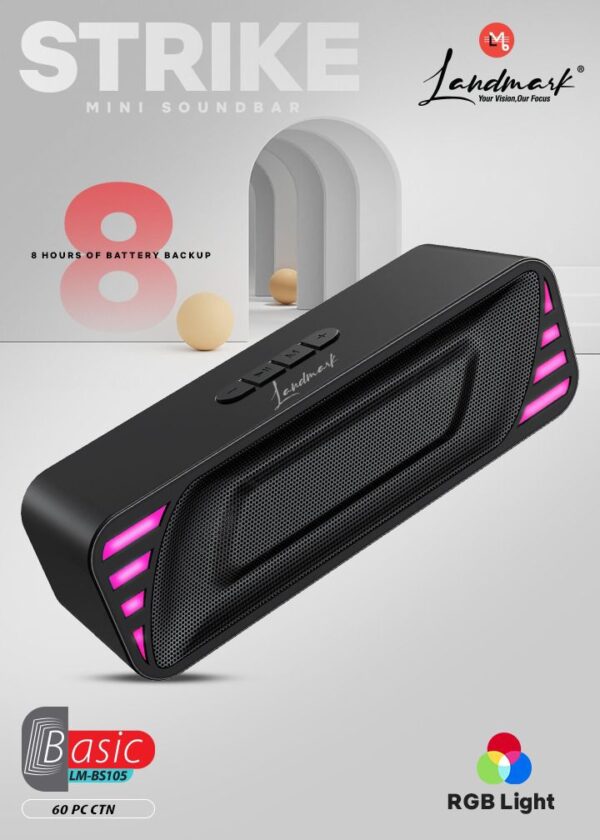Landmark STRIKE Mini Soundbar (LM-BS105) – Powerful Portable Sound with Style